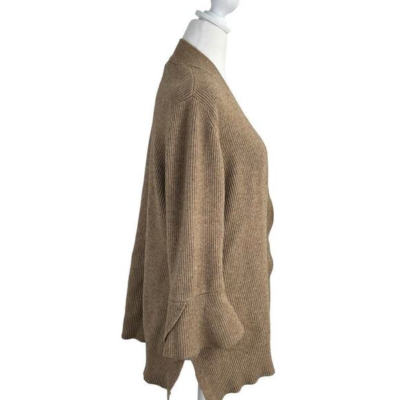 H by Halston Open Front Cardigan with Bell Sleeves Tan Size XLarge - Picture 10 of 11